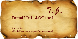 Tormási József névjegykártya